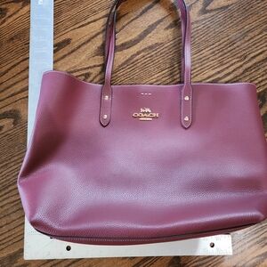 Coach Burgundy Leather Tote Bag